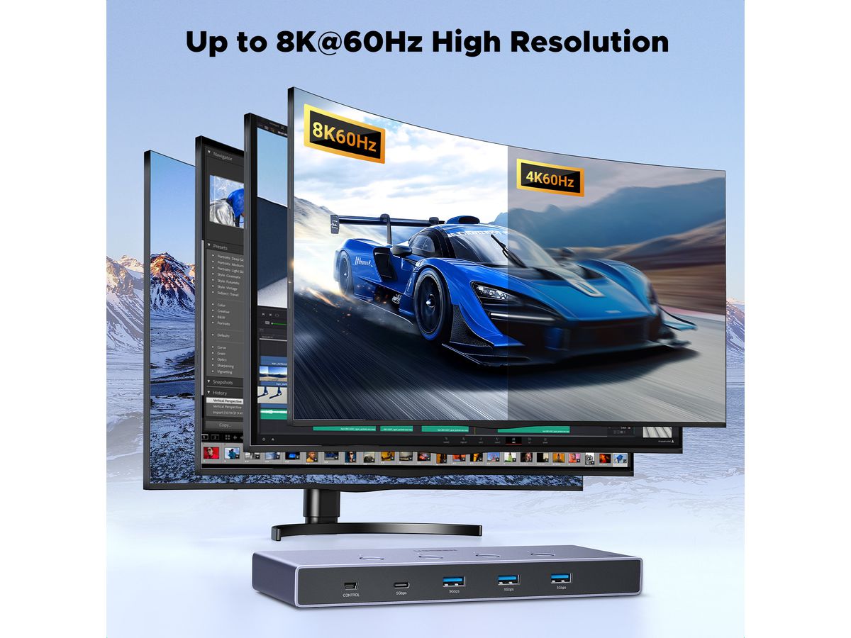 UGREEN Switch 4 In 1 Out,KMV 55397 1x HDMI,3x USB-A,1x USB-C,BB (6941876253975)