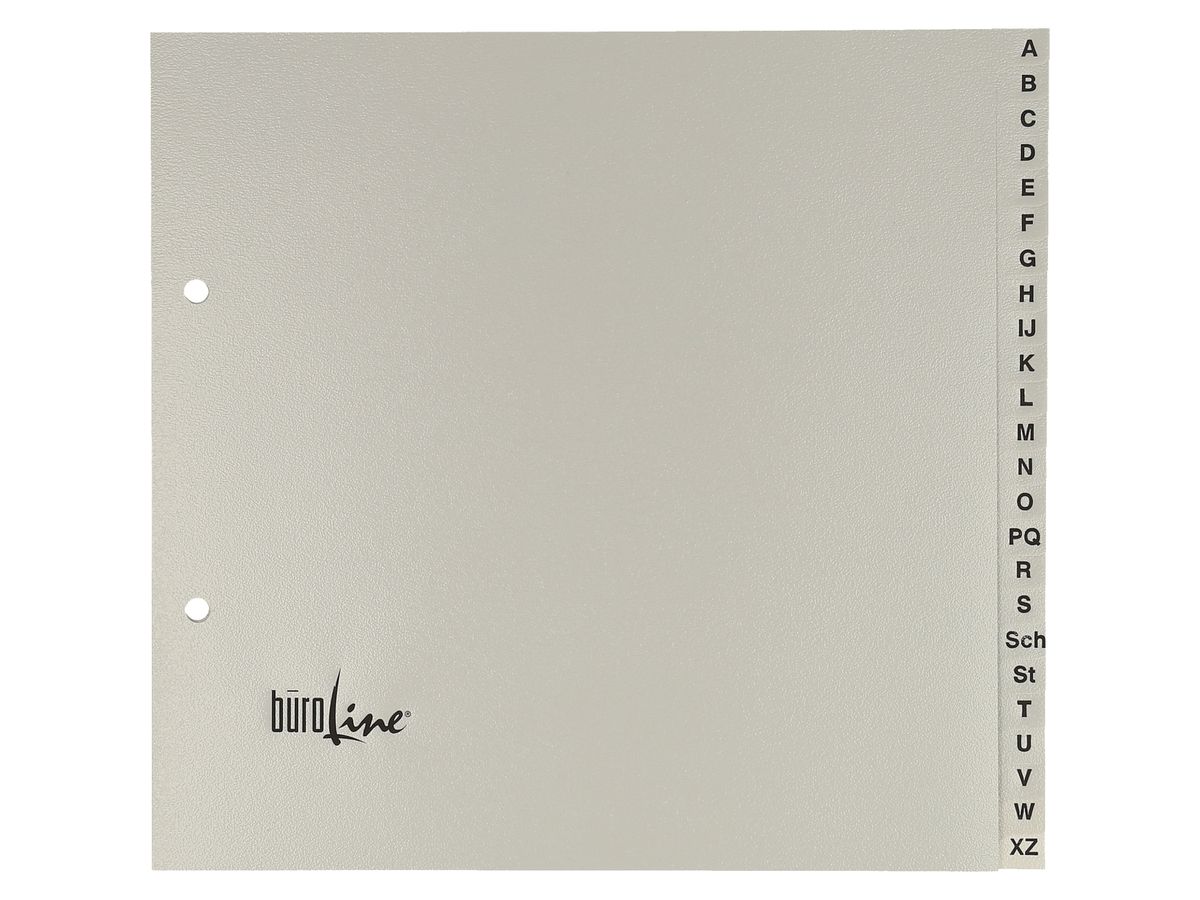 BÜROLINE Répertoires PP A4 3/4 h. 40958 gris A-Z 20 pcs. (7612532058249)