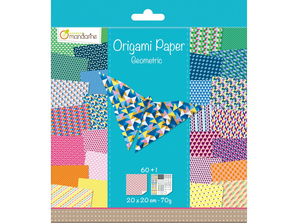 MANDARINE Dépliants Origami 20x20cm 52501MD Géométrique 70g 60 feuilles (3065500525016)