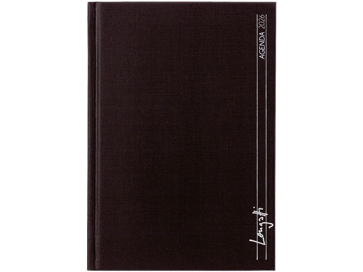 BIELLA Agenda Longatti 2026 832714020026U 1S/2P nero ML 10.4x14.8cm (7611365526222)