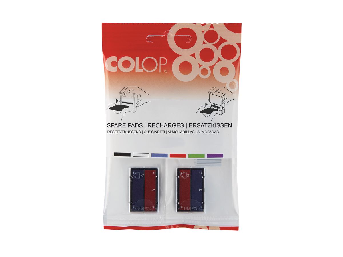 COLOP Cuscinetto per timbri E/10/2 blu/rosso 2 pezzi (9004362304913)
