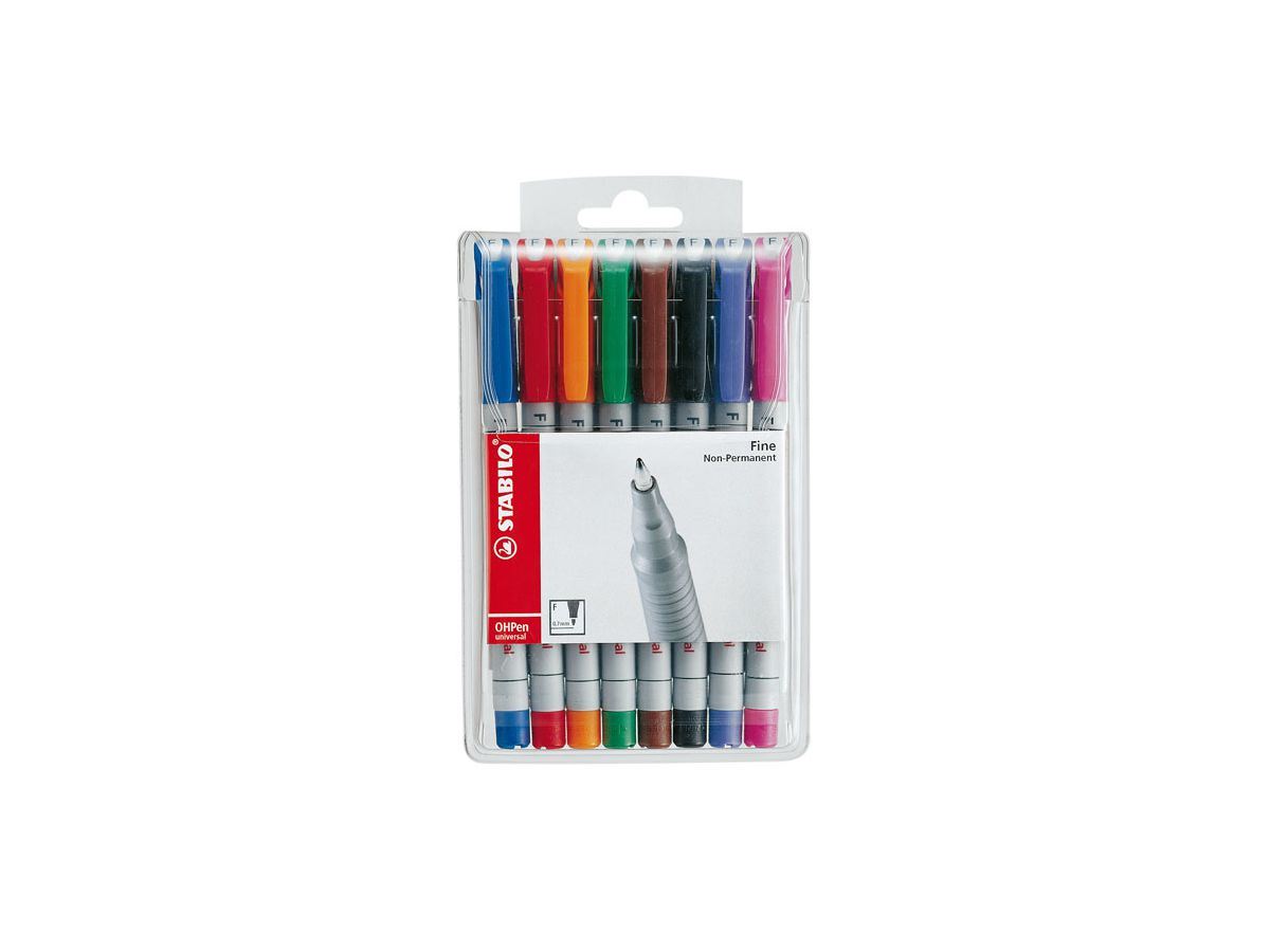 STABILO OHP Pen non-perm. F 852/8 8 pz., astuccio (4006381115148)