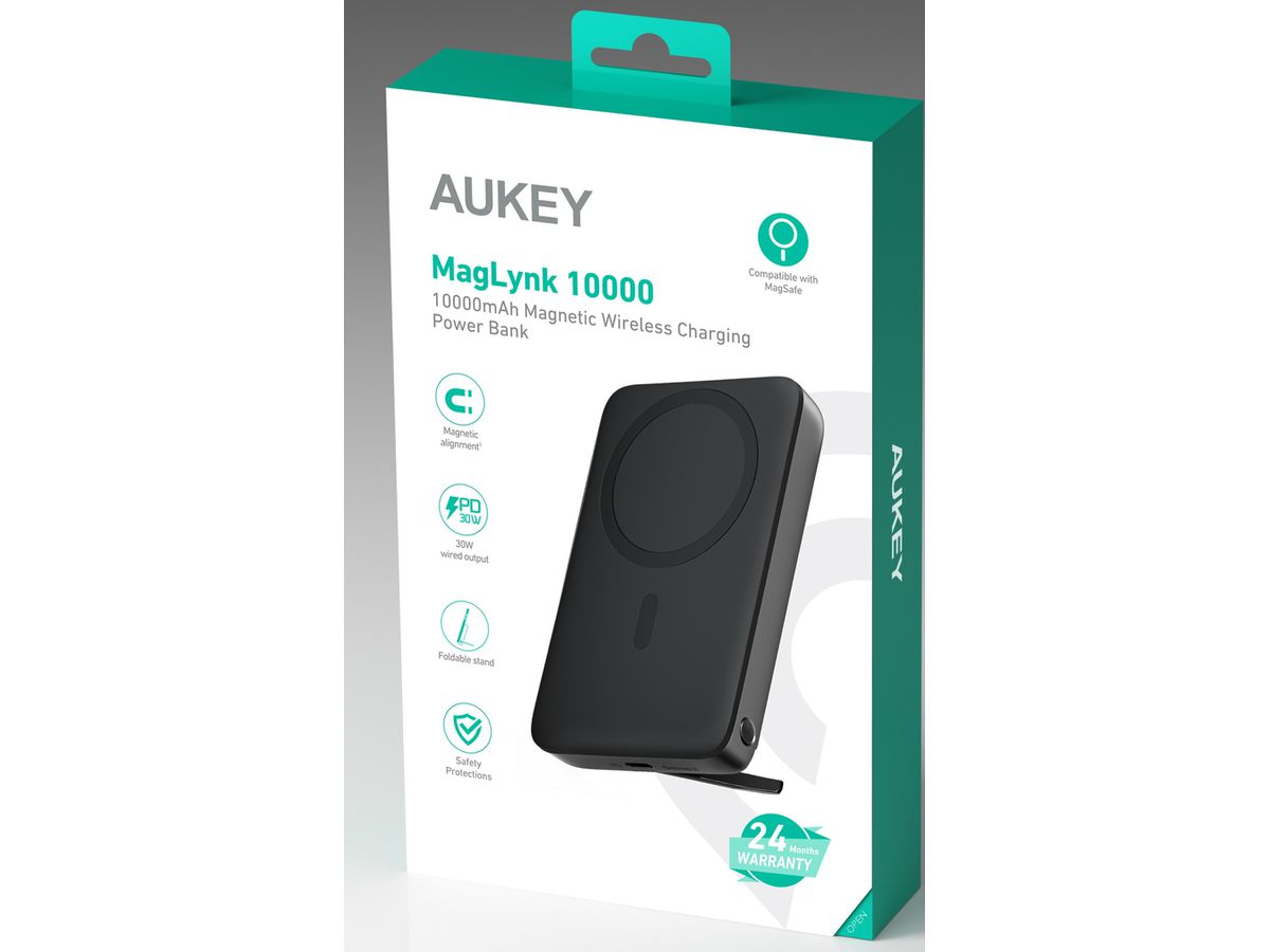 AUKEY MagLynk 10000 mAh Magnetic PB-MS02 Wireless Powerbank 30W PB (0689323786107)