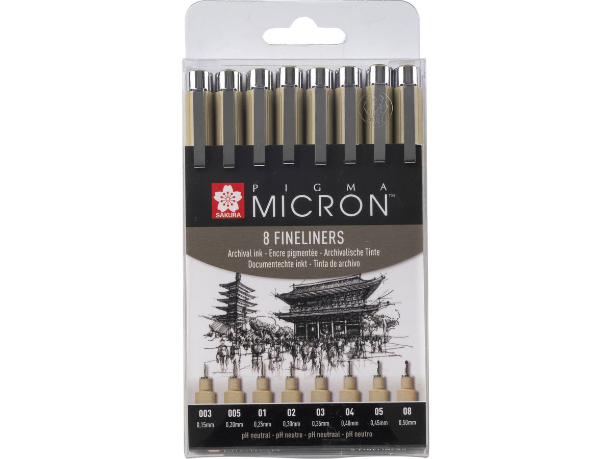 SAKURA Pigma Micron Set POXSDK8 0,15-0,50mm 8 pcs. (8712079459536)