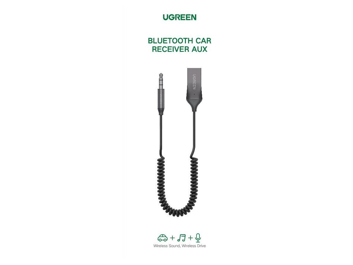 UGREEN USB Aux BT 5.0 Receiver 70601 Grey (6957303876013)