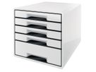 LEITZ Cassetti portadoc. WOW Cube A4 5253-10-01 bianco/nero 5 cassetti (4002432115495)
