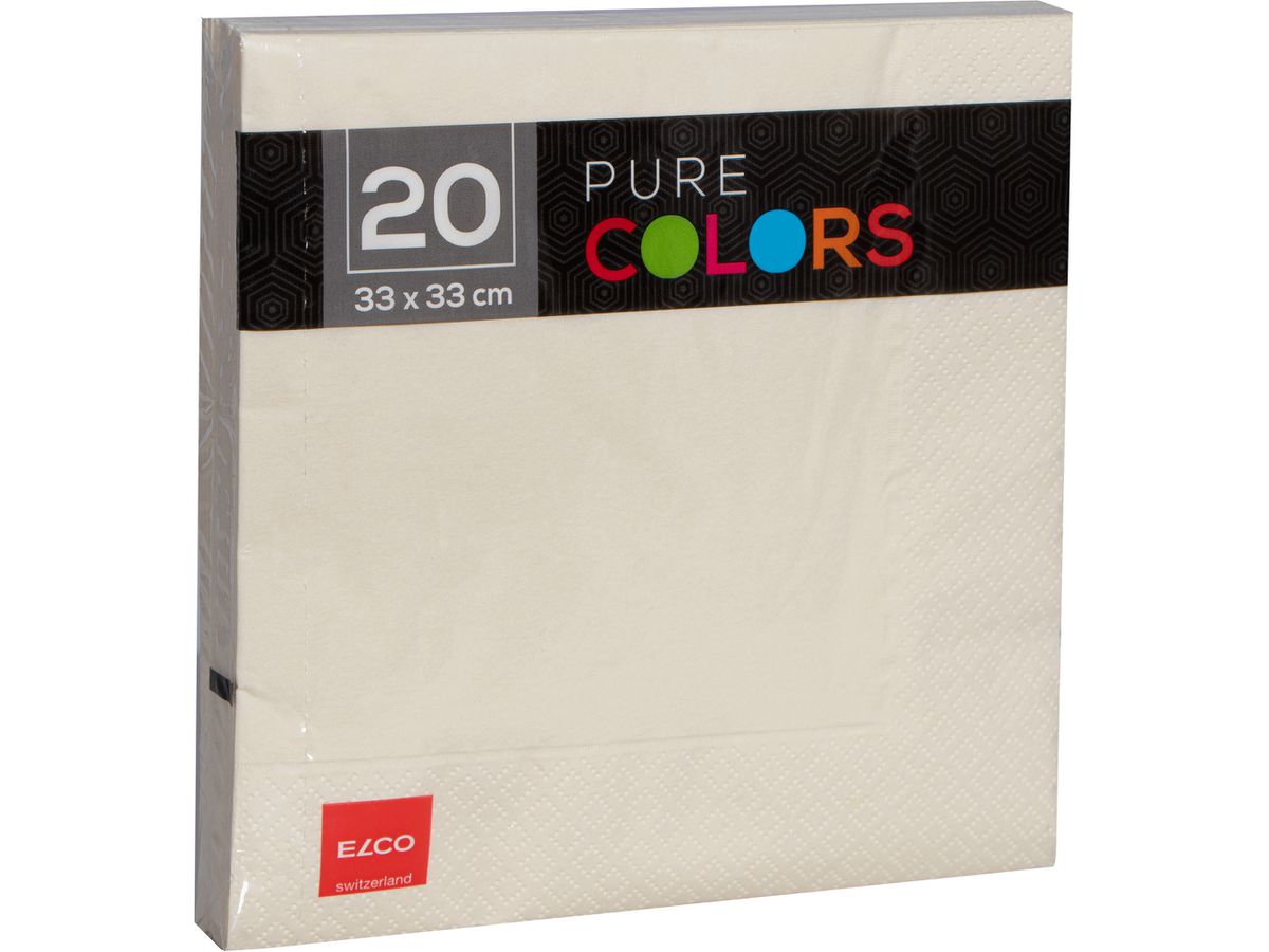ELCO Serviette Zelltuch 33x33cm PC334020-004 3-lagig, crème 20Stk. (7612614063017)