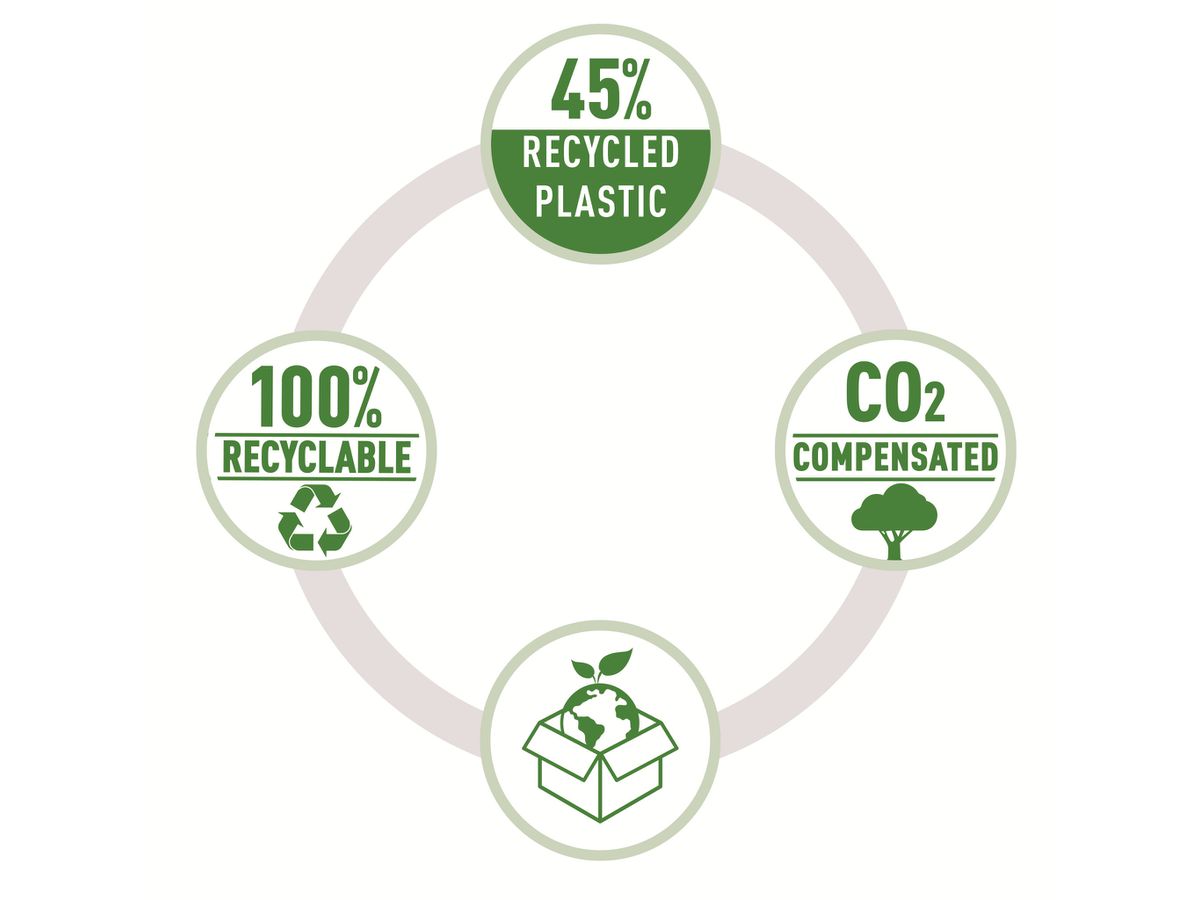 LEITZ Perforatore NeXXt Recycle 5003-00-25 rosso, CO2 neutro 30 fogli (4002432135271)