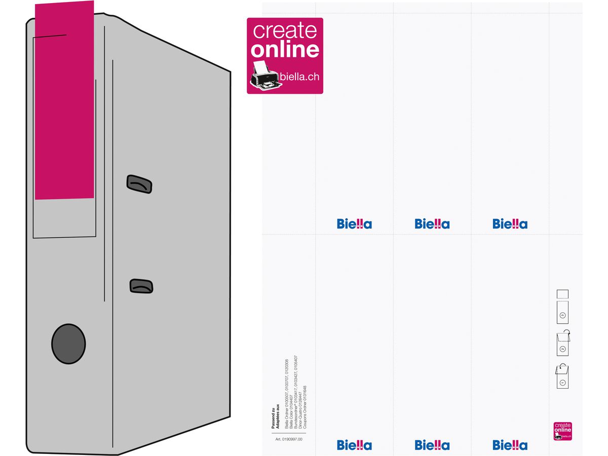 BIELLA Costa per cartella 51x145mm 19099700U per 7cm 60 pezzi (7611365268115)