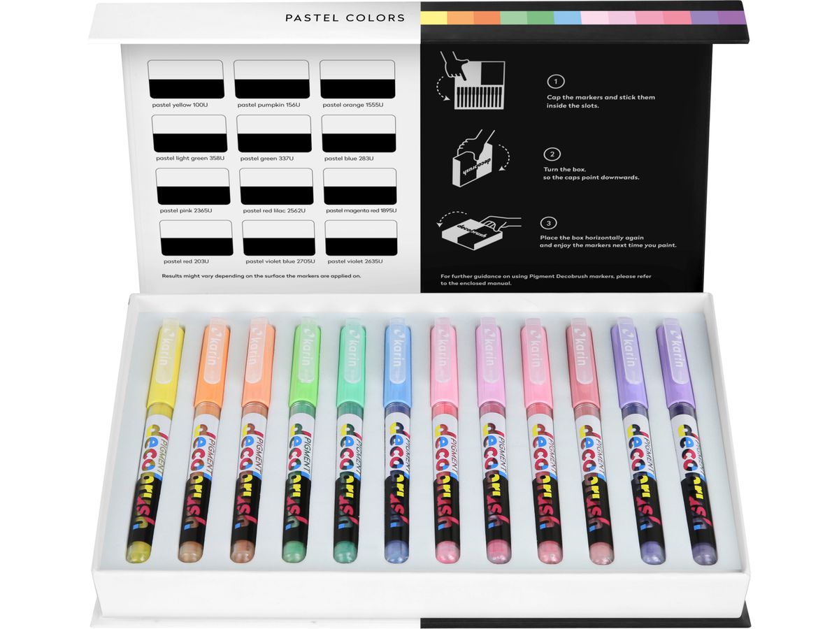 KARIN Pigment Deco Brush 29C7 Pastel Colors Set 12 Farben (5904446026844)