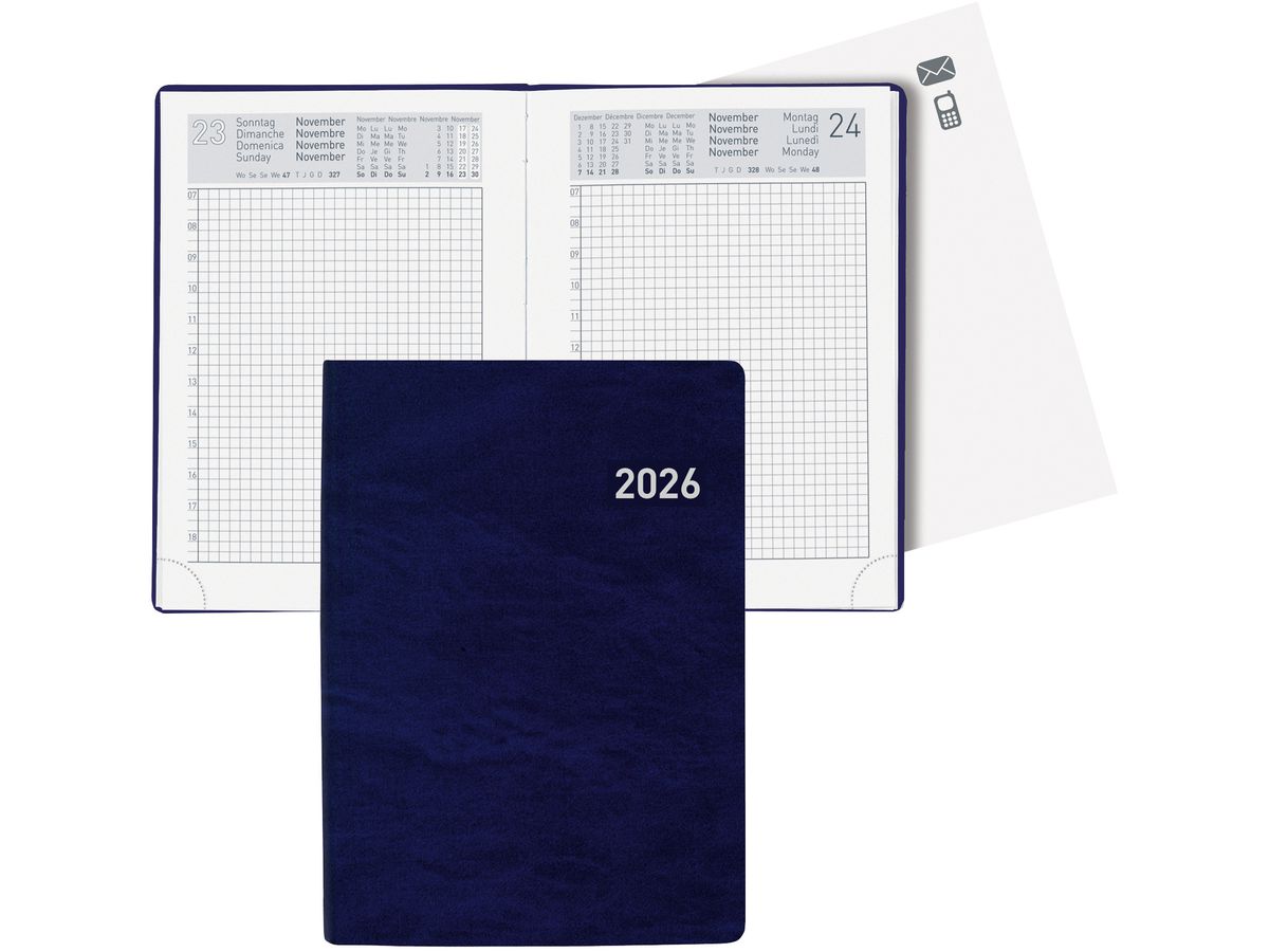 BIELLA Agenda Technikus 2026 825101050026U 1G/1P blu ML 10.1x14.2cm (7611365525348)