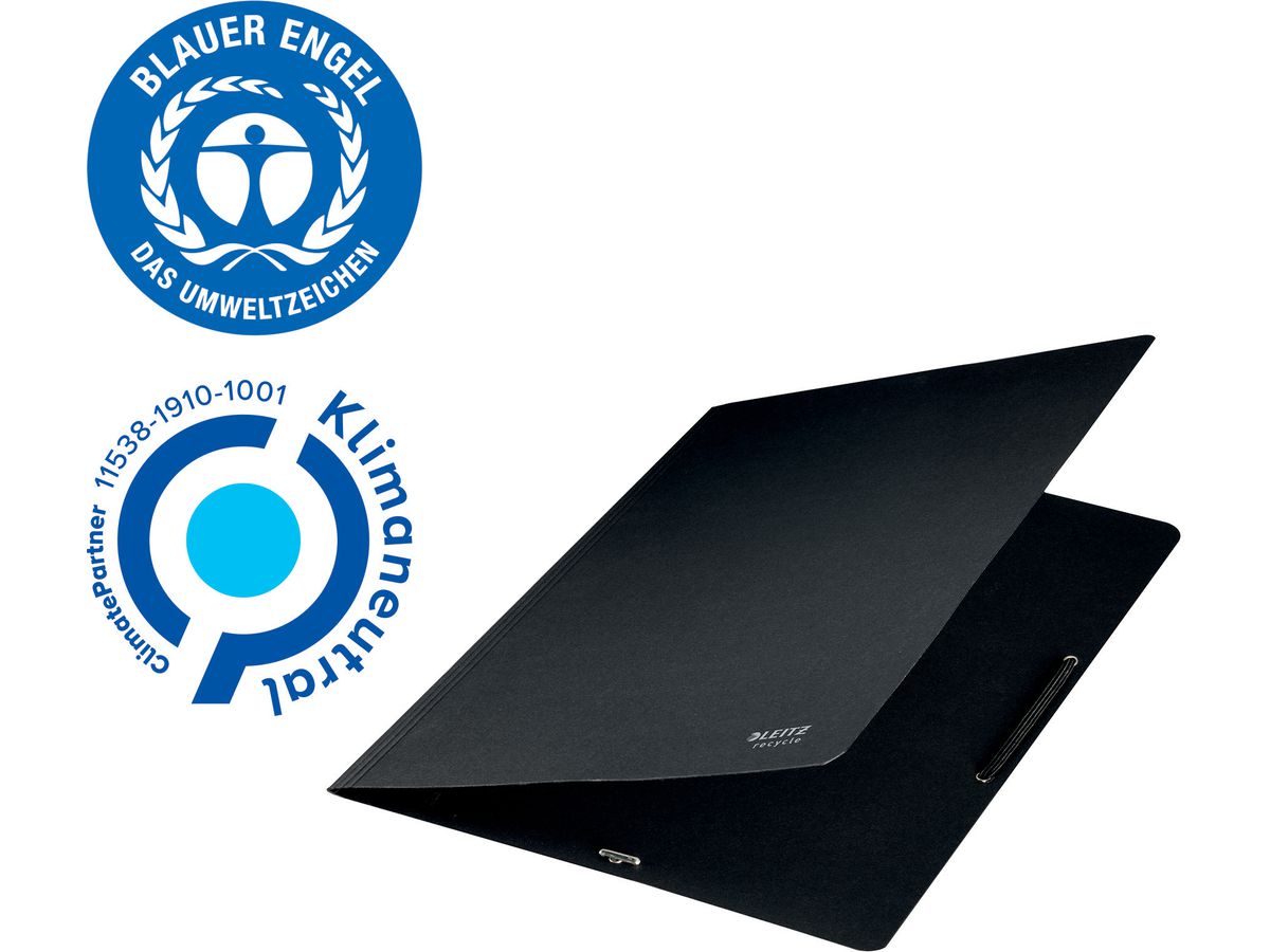 LEITZ Cartellina elastico Recycle A4 3908-00-95 nero, cartone (4002432128051)