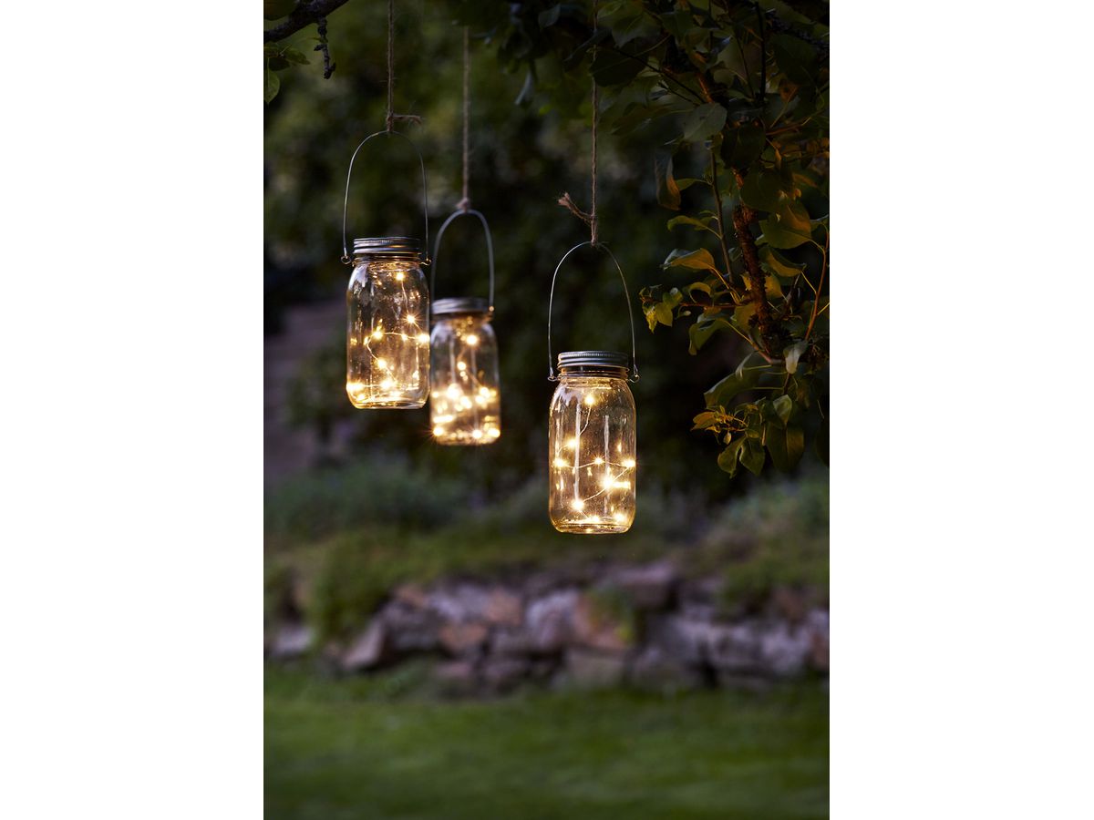 STAR TRADING Luce LED solare Jamjar 18cm 12.479-16 trasparente (7391482021380)
