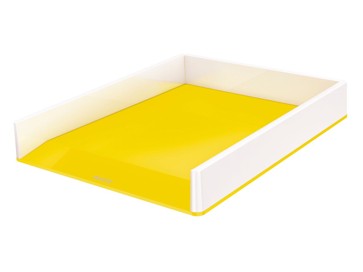 LEITZ Corbeille à courrier WOW A4 5361-10-16 blanc/jaune (4002432122004)