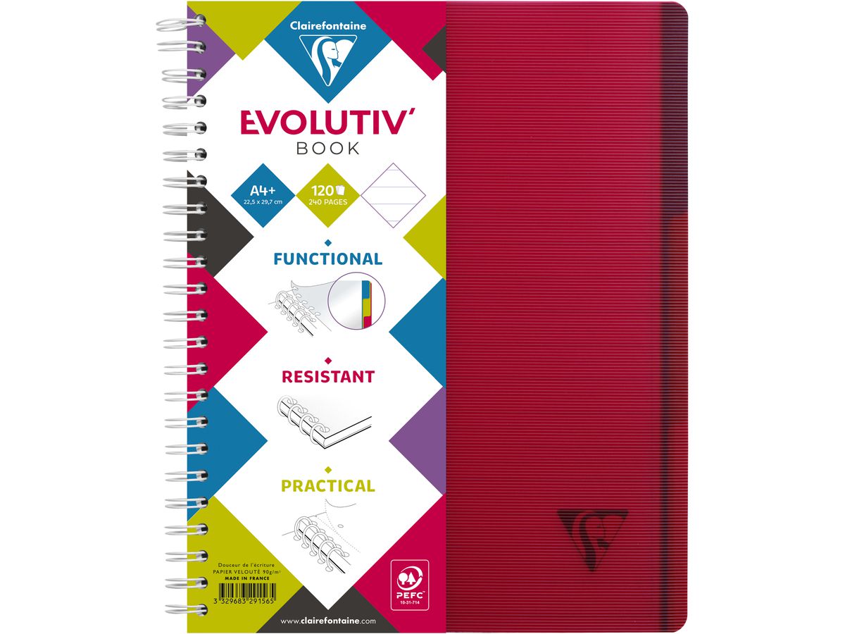 CLAIREFONTAINE LINICOLOR Cahier A4+ 329156 L8+MC 120 feuilles (3329683291565)