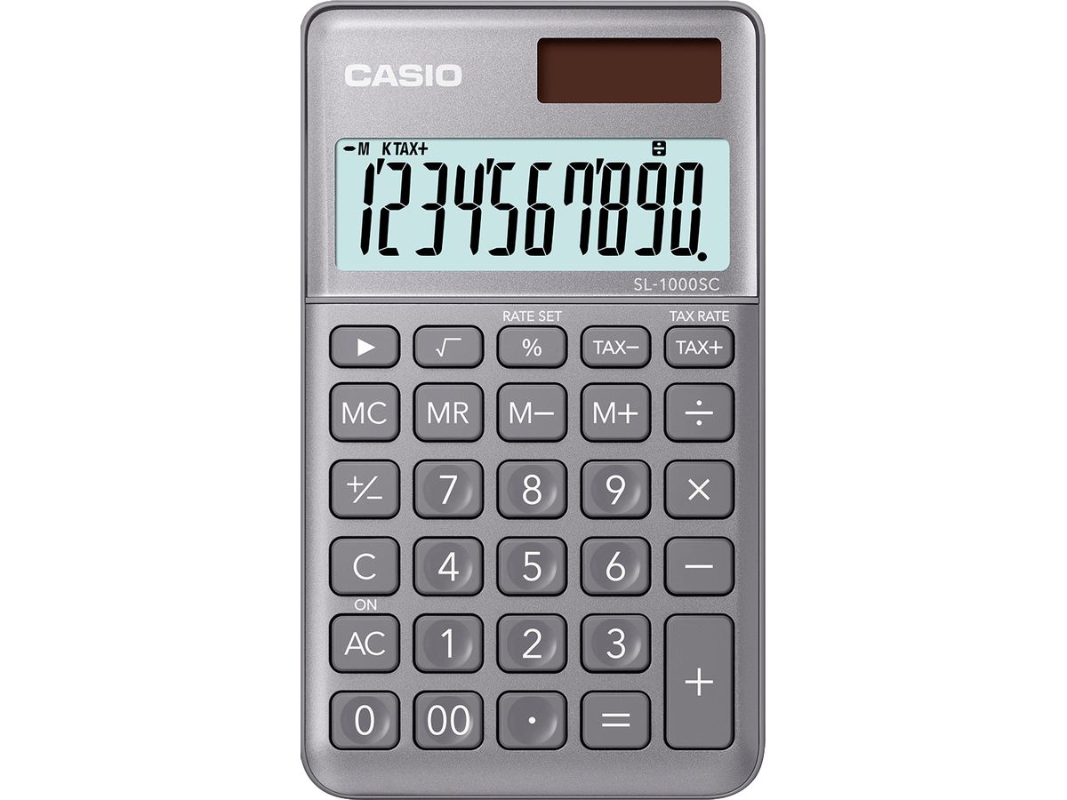 CASIO Calculatrice BIC SL-1000SC-GY-W-EP 10 chiffres gris (4549526612633)