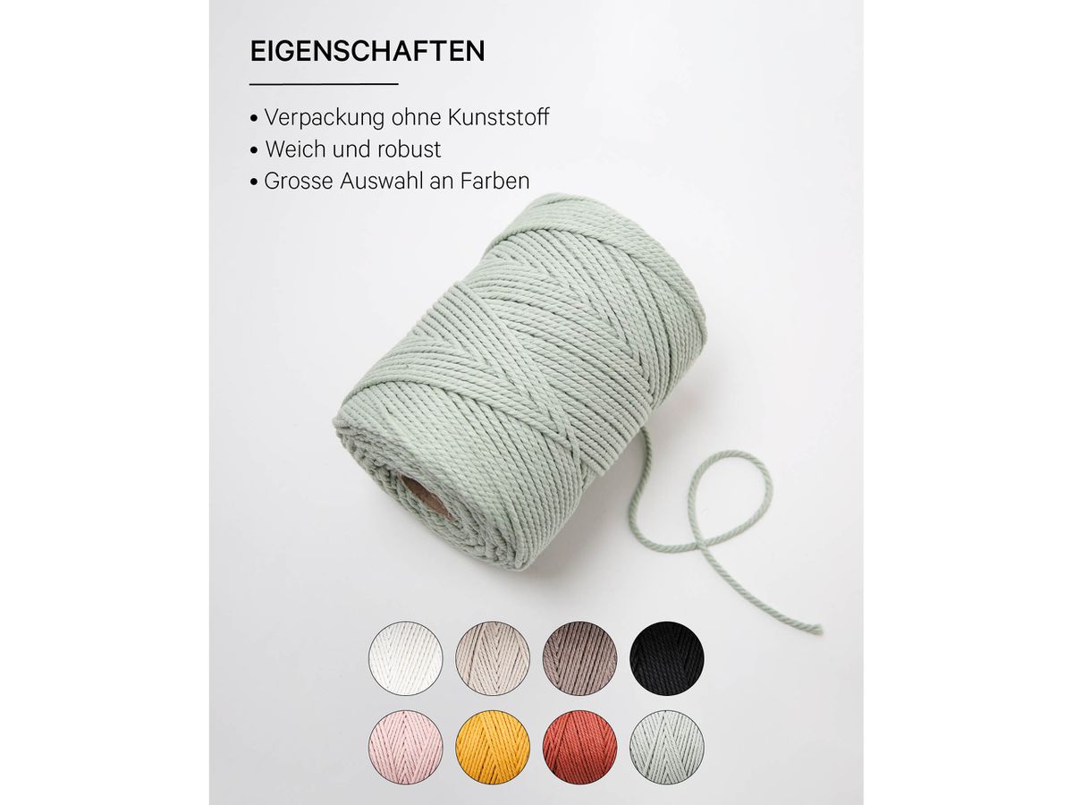 I AM CREATIVE Macrame Rope 6203.24 little green 2, 2mm, 500g (7640415812435)