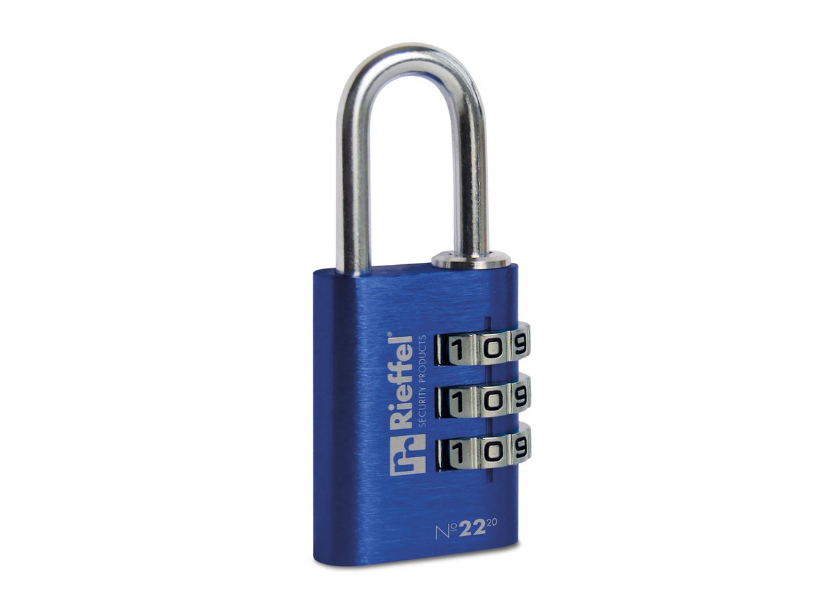 RIEFFEL SWITZERLAND Serratura a comb. Nr.22 20mm 22/20BLA blu (7630010415735)