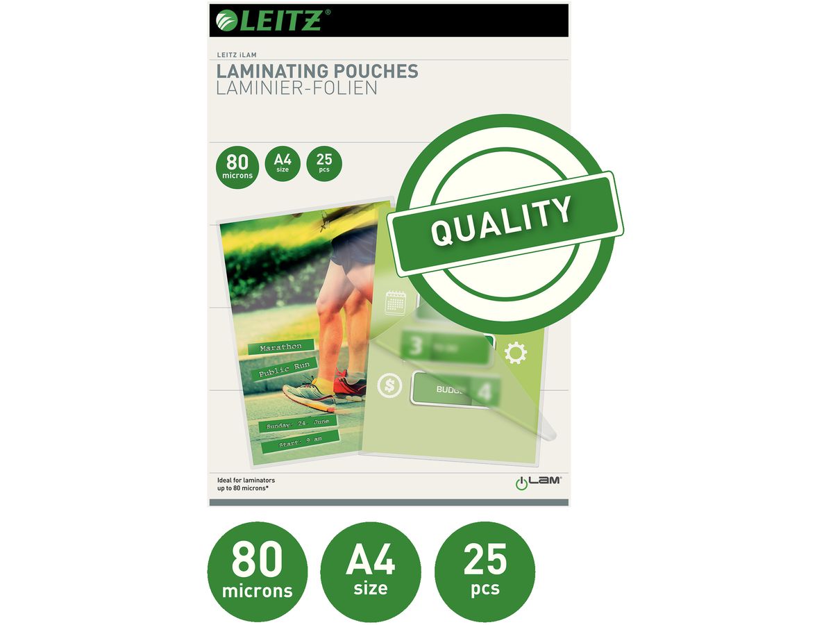 LEITZ Laminiertasche A4 16917 glanz, 80my 25 Stk (5411313169172)