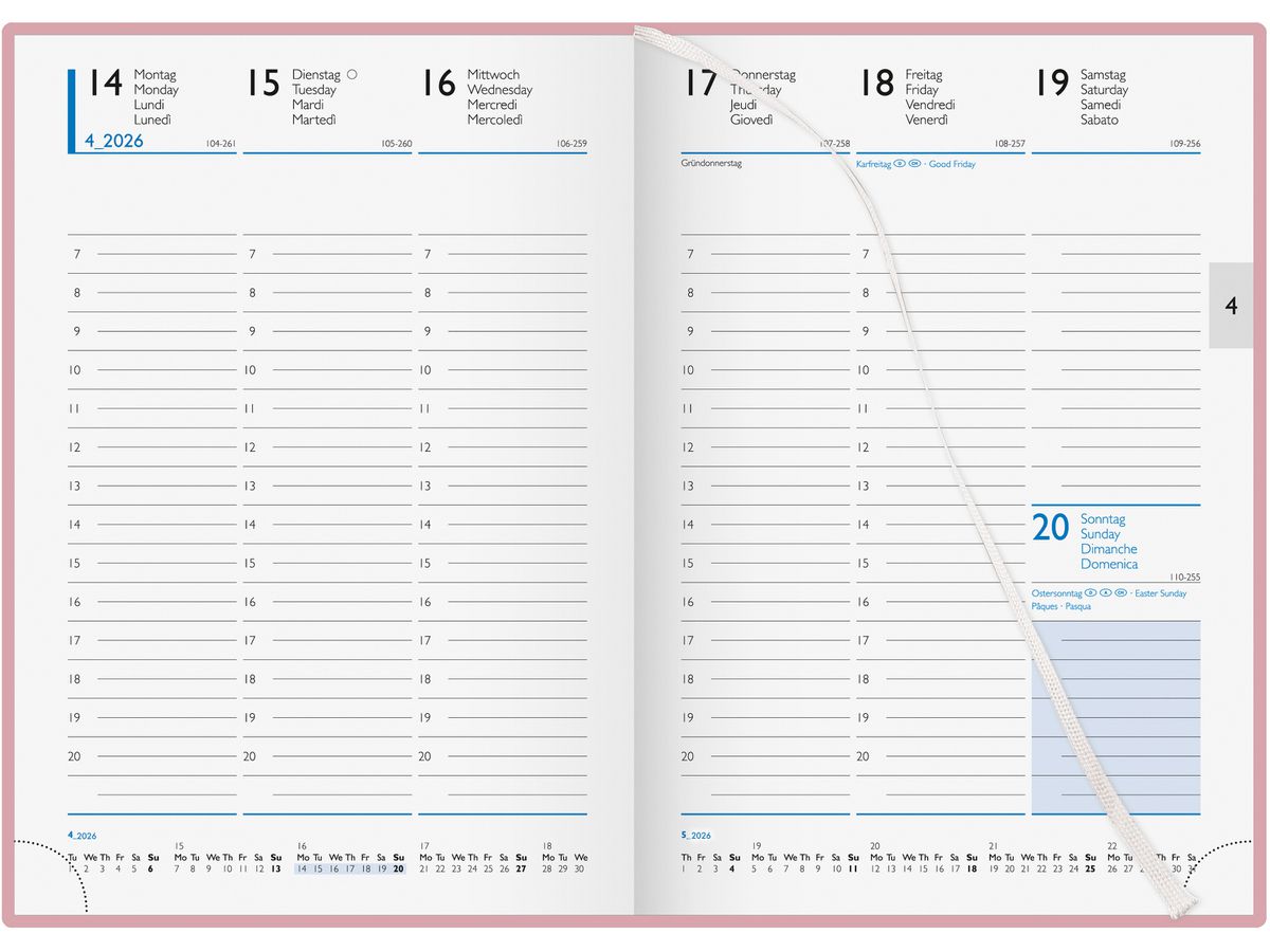 BIELLA GA Colorful 7 2026 809707400026U 1W/2S rosa ML 14.5x20.5cm (7611365524679)