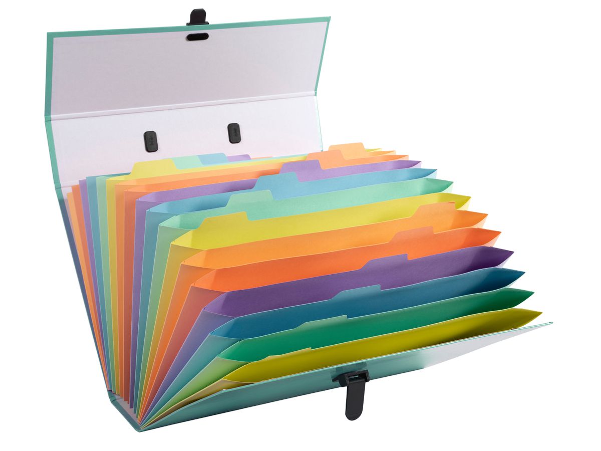 EXACOMPTA Fächermappe Aquarel A4 56763E pastellgrün 18-teilig (3130630567639)