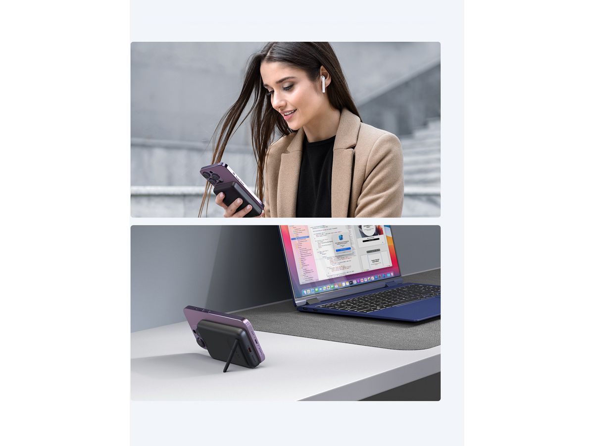 AUKEY MagFusion 10000mAh PB-MS06 GR Powerbank Qi2 Wireless Grey (0689323790128)