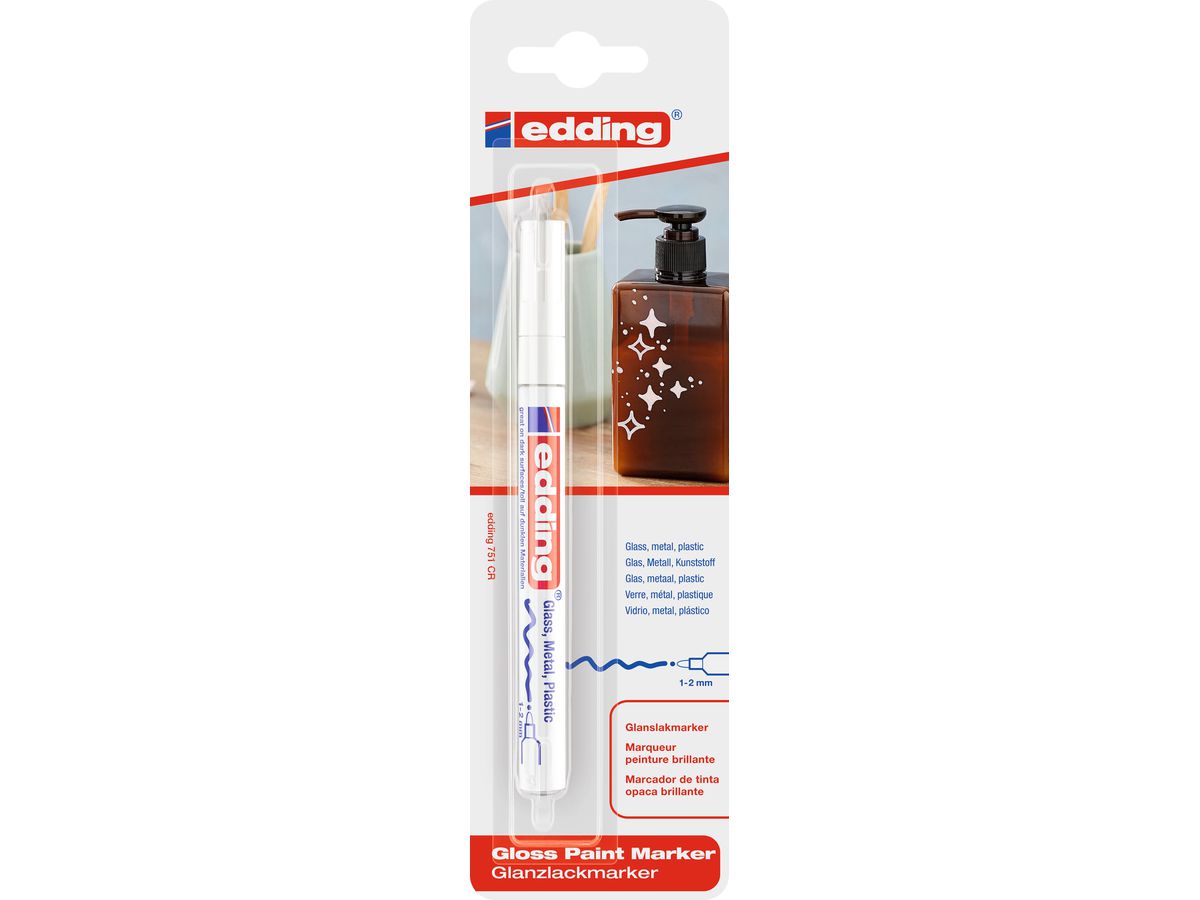 EDDING Paintmarker 751 CREA 1-2mm 751BLI-49 CREA bianco Blister (4004764801534)