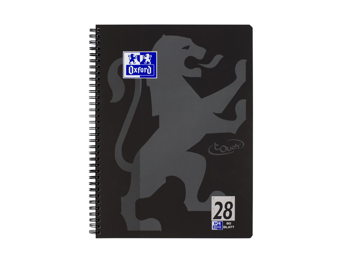 OXFORD Collegeblock Touch A4+ 400121610 nero, quadrettato 90g 80 fogli (4006144014848)