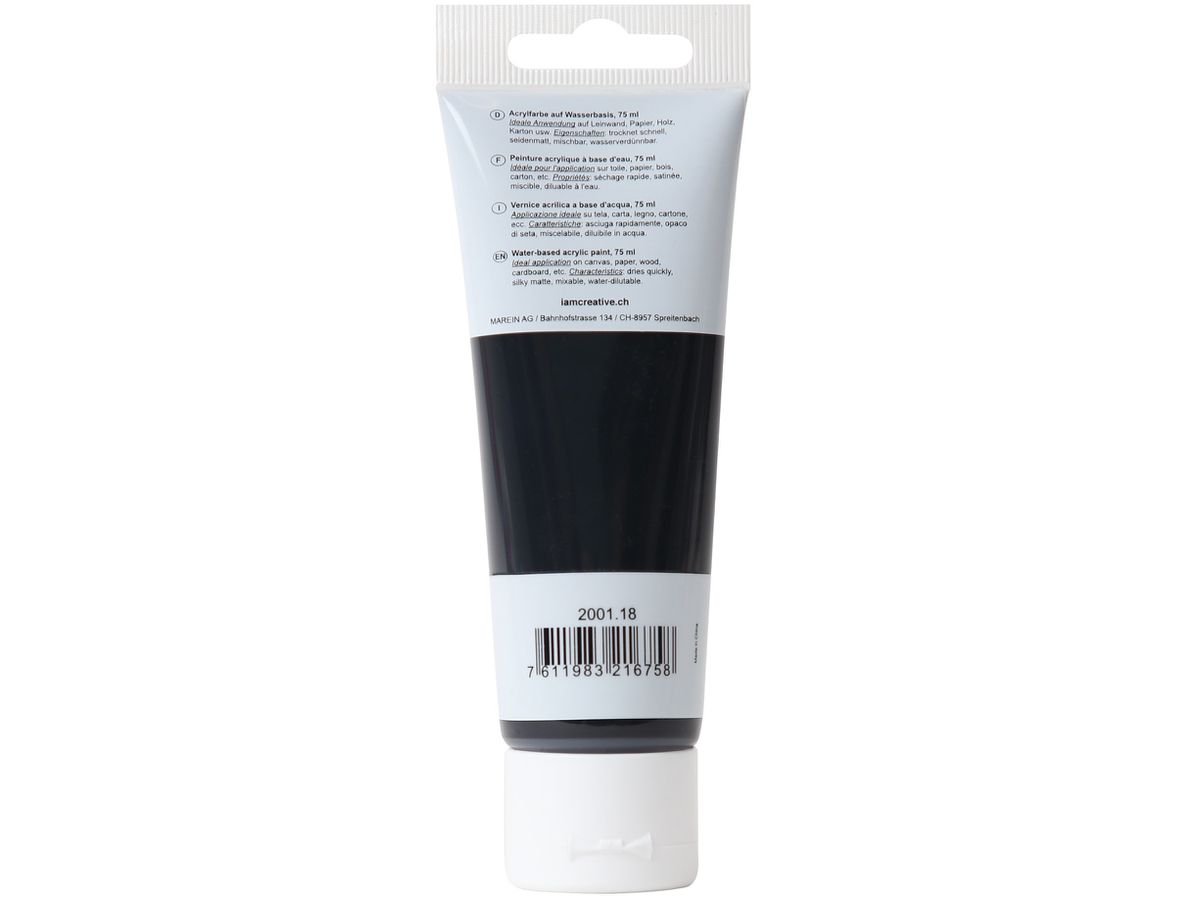 I AM CREATIVE Peinture acrylique 75ml 2001.18 noir (7611983216758)