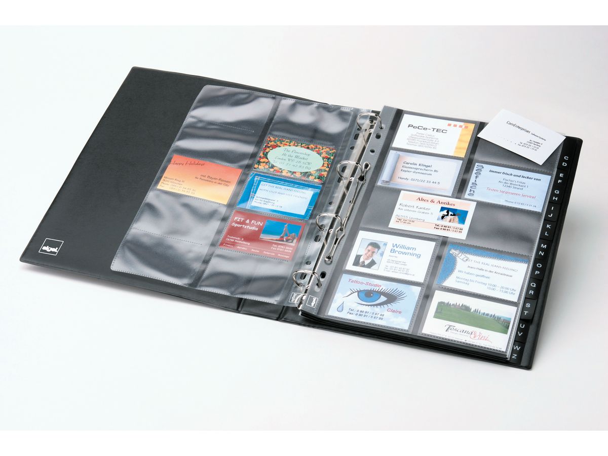 SIGEL Visitenk.-Ringb.Hüllen 90x58mm VZ351 2-reihig, A-Z 10 Stück (4004360980374)