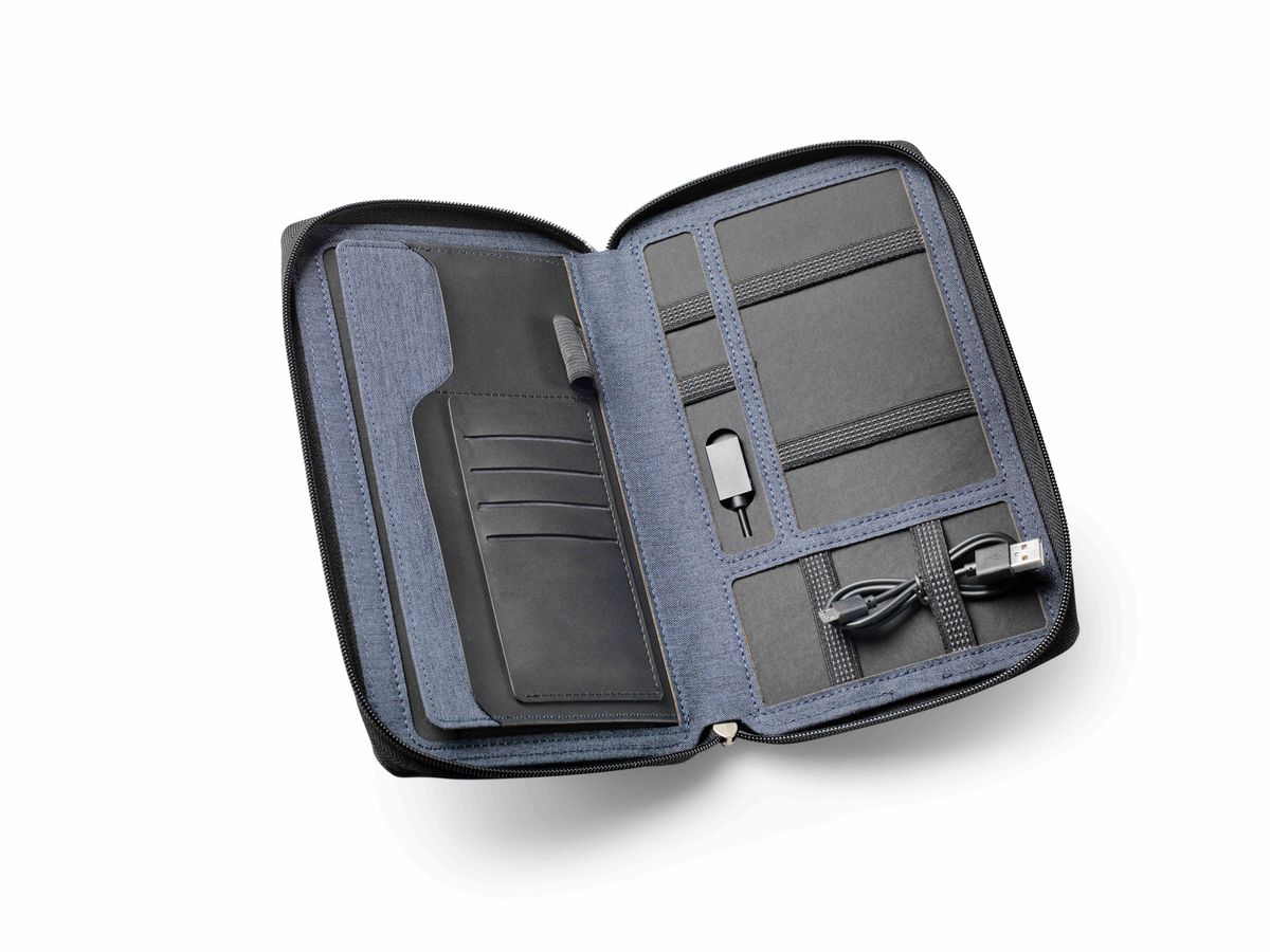 DUFCO Cartella con Powerbank 48-2007.000 4000 mAH, jeans (7612176079778)