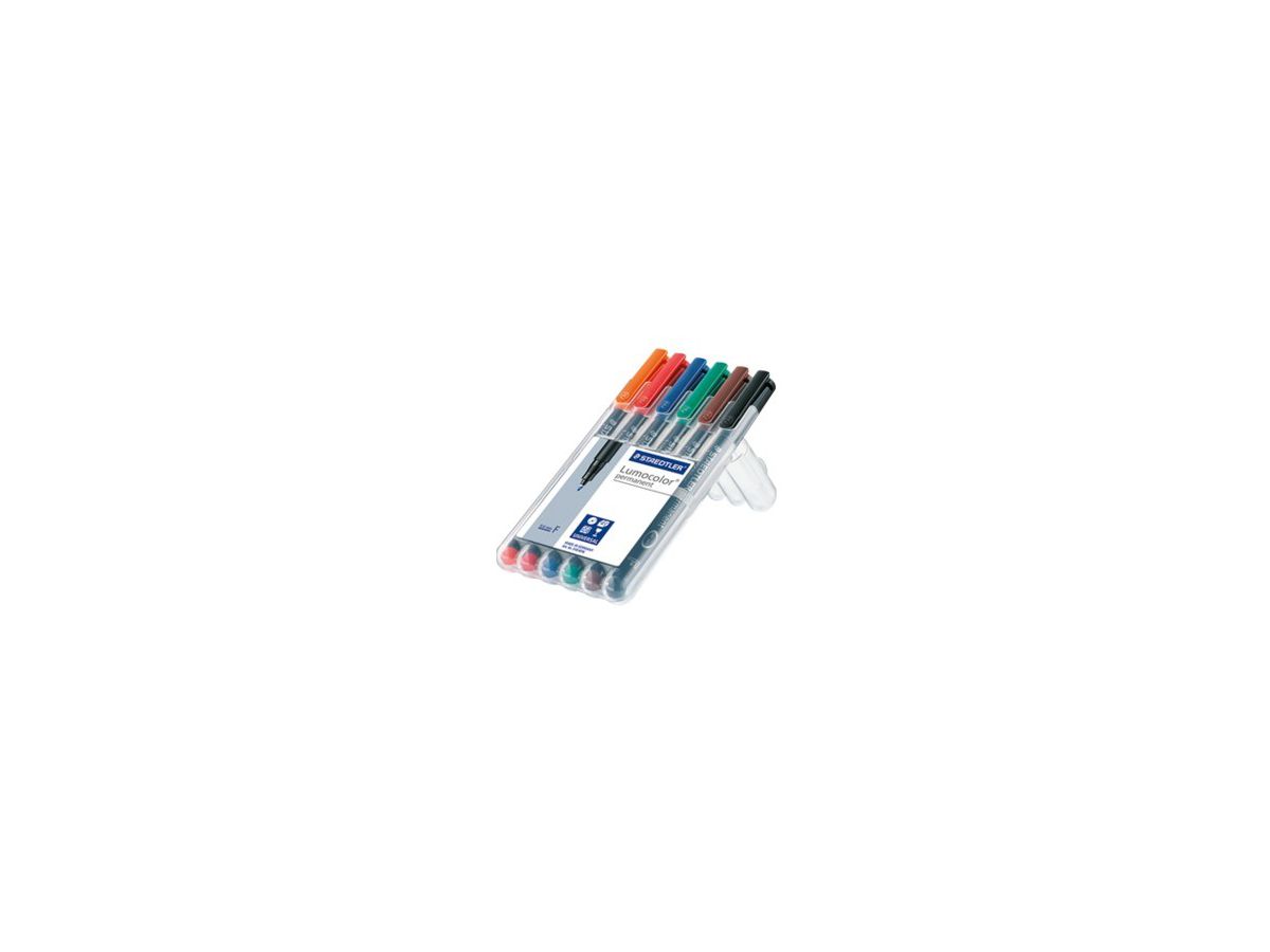 STAEDTLER Lumocolor permanent S 313-WP6 6 colori ass. (4007817308493)