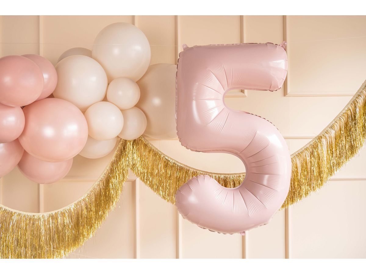PARTYDECO Ballon en plastique no. 5 72cm FB230P5081J rose (5904555034341)