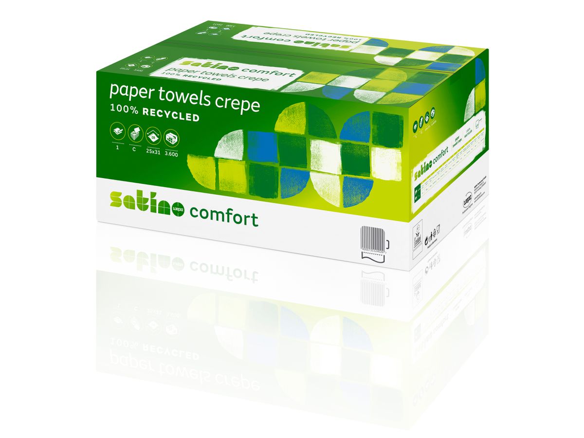 SATINO C-Falz-Handtücher 583142 Comfort Recycling 128 Stück (4000735343058)