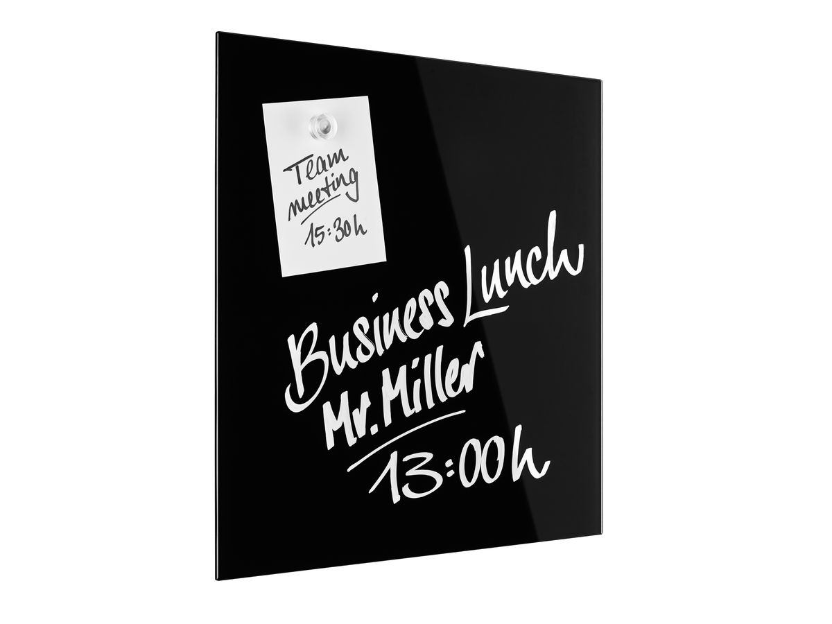 MAGNETOPLAN Design-Glasboard 400x400mm 13401012 schwarz, magnetisch (4013695057064)