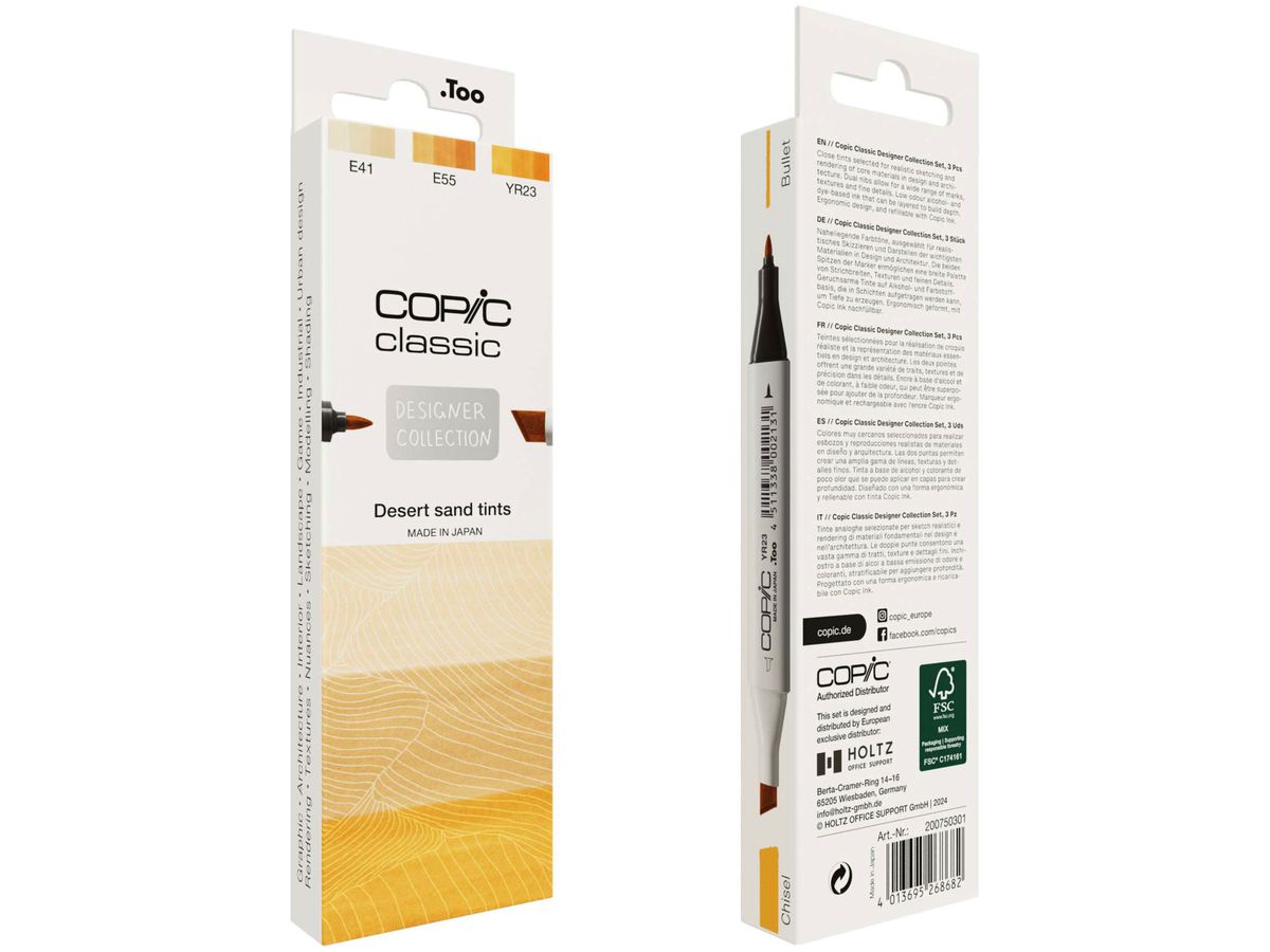 COPIC Marker Classic Designer 200750301 Desert sand tints 3 pièces (4013695268682)