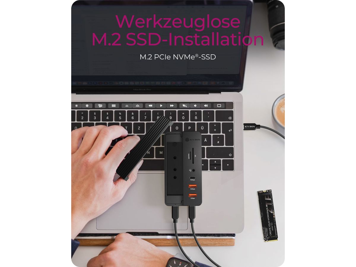 ICY BOX 10-in-1 DockingStation with IB-DK4072M-CU31 M.2 NVMe SSD bay (4250078175193)