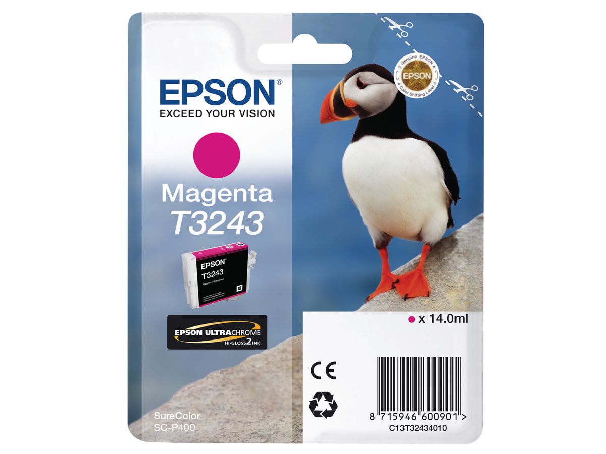 EPSON Cart. d'inch. magenta T324340 SureColor SC-P400 14ml (8715946600901)