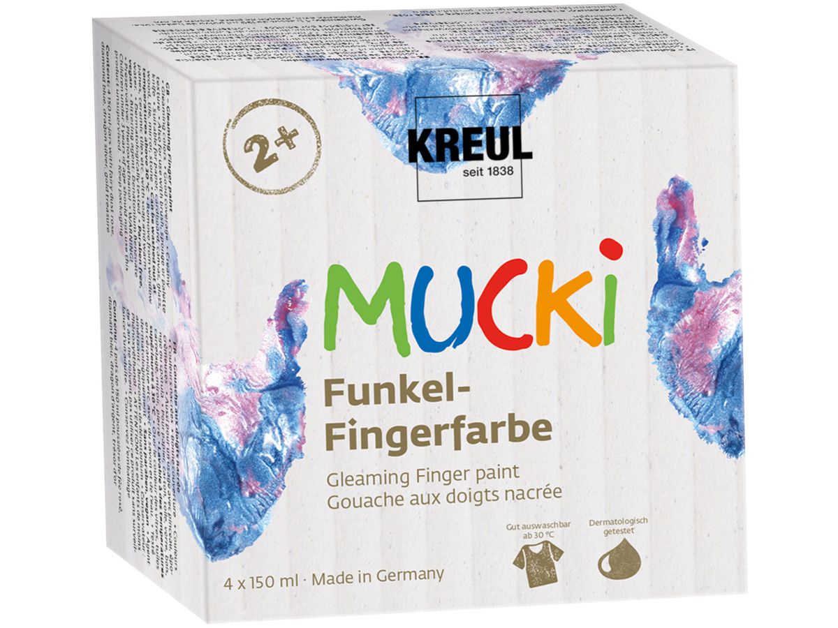 KREUL Funkel-Fingerfarben Mucki 2318 Wild & Free 4x150ml (4000798117283)