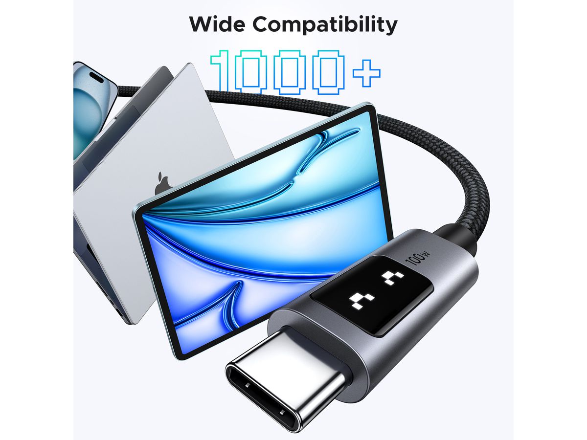 UGREEN Uno Fast ChargingCable 100W 35501 5A,Uno USB-C-USB-C,PD,Bl.1m (6941876235018)