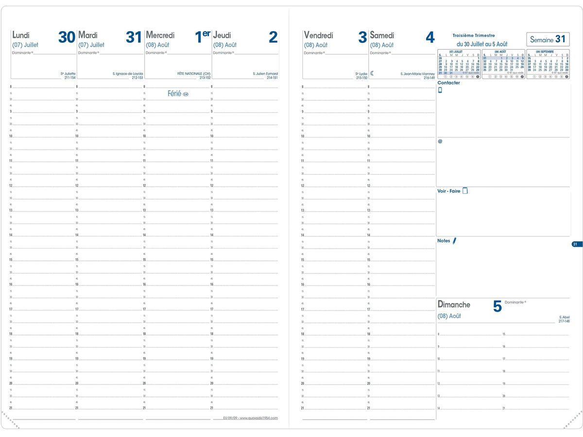 QUO-VADIS EU 09/09 rep Impala 25/26 030065Q 1S/2P 12M noir FR 21x29.7cm (3371010127351)