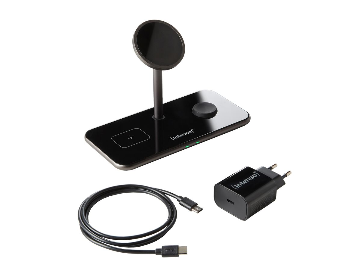 INTENSO Magnetic Wl Charg. Stand MB13 7410810 MagSafe comp., 3 in 1 black (4034303032709)