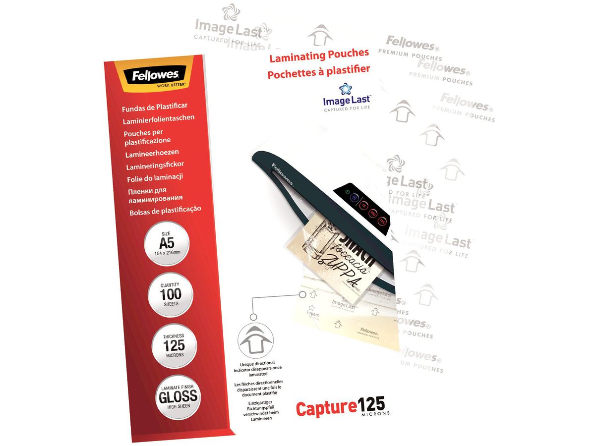 FELLOWES Pochettes à plastifier A5 5307302 brillant, 125my 100 pcs. (0077511530739)