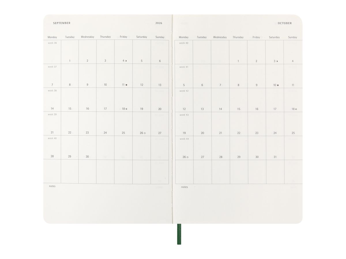 MOLESKINE Agenda Classic Large 2026 DSK1512DC3Y26 1G/1P verde mirto SC 13x21cm (8056999275594)