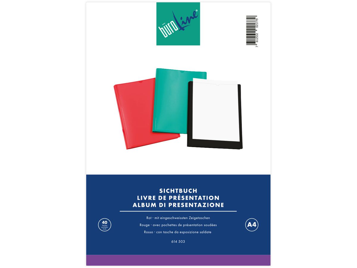 BÜROLINE Cartella ad anelli A4 094282-04 rosso 40 buste (7612532021779)