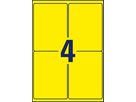 AVERY ZWECKFORM Typenschild Labels 99,1x139mm L612720 gelb 80 Stück/20 Blatt (4004182048368)