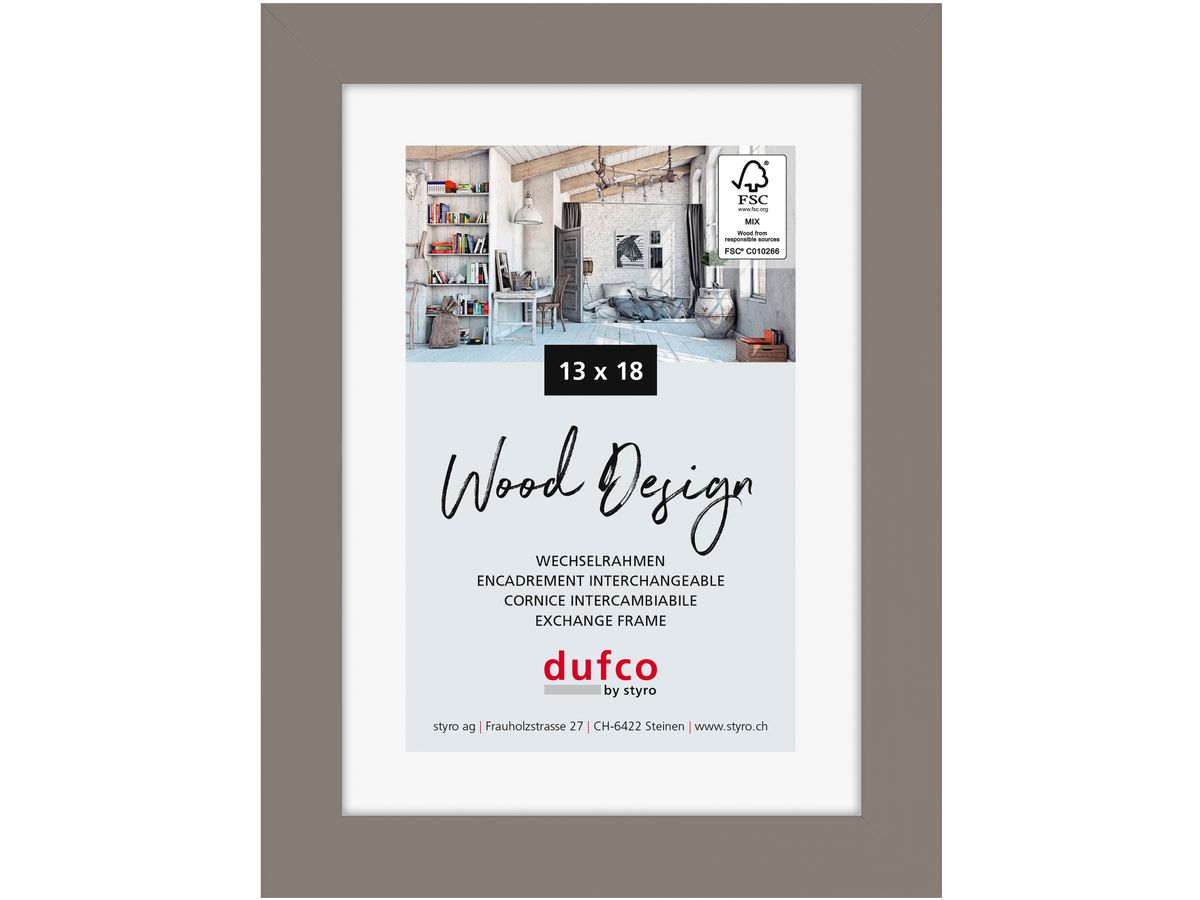 DUFCO Cornice legno 13x18cm 1610.80661 Toronto grigio (7610259806617)
