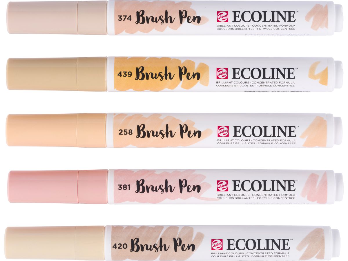 TALENS Ecoline Brush Pen Set 11509941 beige rose 5 pcs. (8712079518868)