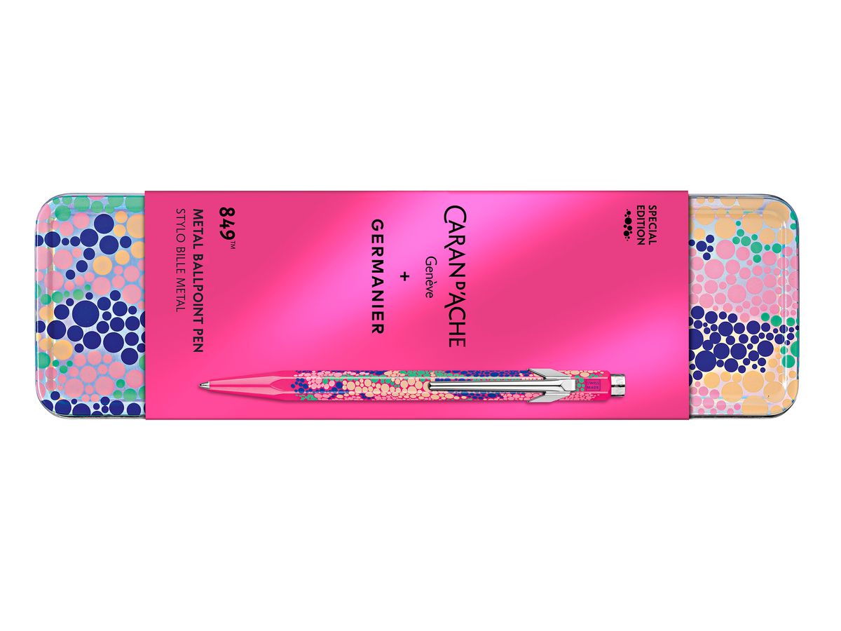 CARAN D'ACHE Penna a sfera 849 GERMANIER NM0849.016 rosa fluo, with metal box (7630002360920)