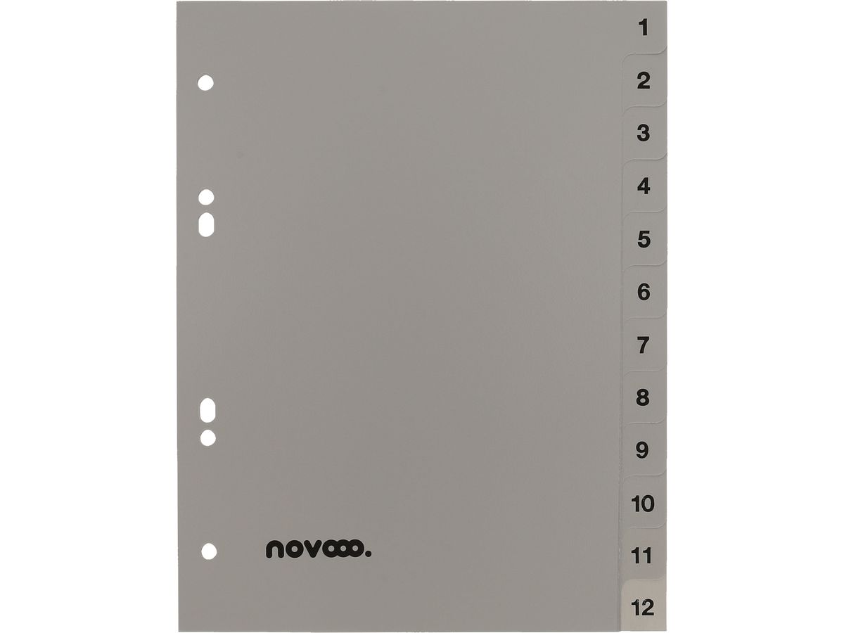 NOVOOO Répertoires PP A5 40977 gris 1-12 (9010729032238)